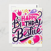 Einzigartige Geburtskarte für Freunde Postkarte (Vorne/Hinten)