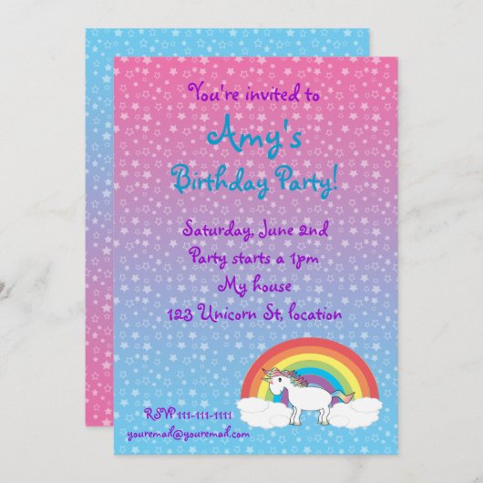 Einzigartige Geburtstagseinladung Einladung (Vorne/Hinten)