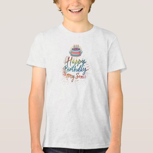 "Einzigartige Geburtstagsgeschenkidee - Glücklich Tri-Blend Shirt (Vorderseite)