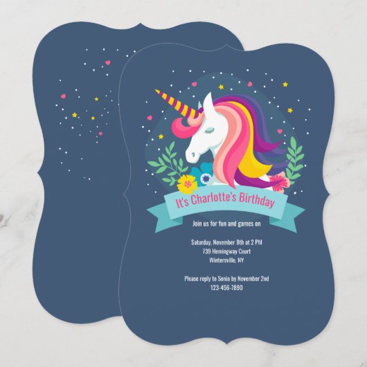 Einzigartige Geburtstagsparty Einladung (Vorne/Hinten)