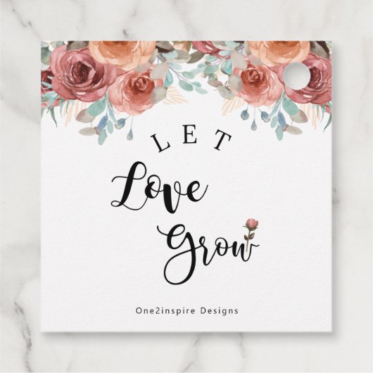 Einzigartige, Gelassen Liebe Grow, Ätherische Blüt Geschenkanhänger (Rückseite)