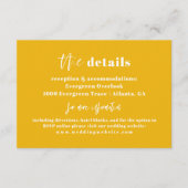 Einzigartige, gelbe, fette Hochzeitskarte Begleitkarte (Vorderseite)