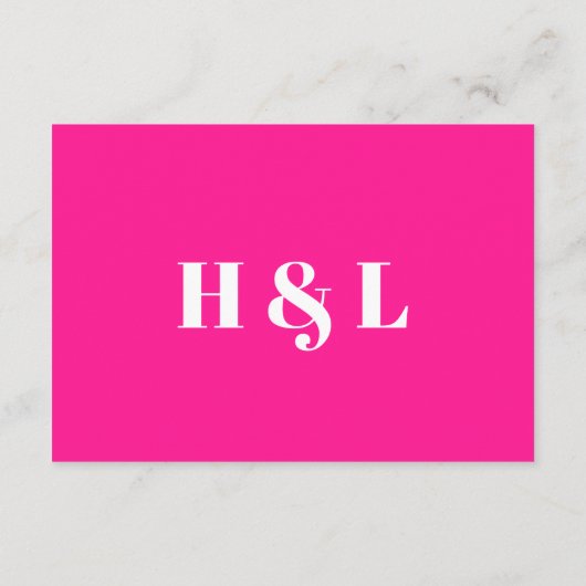 Einzigartige, gelbe, fette Hochzeitskarte Begleitkarte (Rückseite)