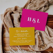 Einzigartige, gelbe, fette Hochzeitskarte Begleitkarte