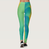 Einzigartige gelbe Leggings mit abstraktem Design (Rückseite)
