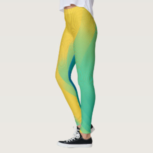 Einzigartige gelbe Leggings mit abstraktem Design