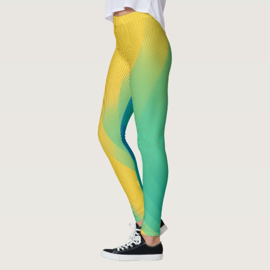 Einzigartige gelbe Leggings mit abstraktem Design (Links)