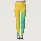 Einzigartige gelbe Leggings mit abstraktem Design (Vorderseite)