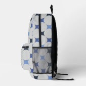 Einzigartige Gender Neutral Blue Monogram Initiale Bedruckter Rucksack (Rechts)