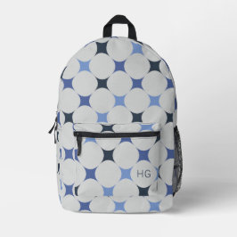 Einzigartige Gender Neutral Blue Monogram Initiale Bedruckter Rucksack