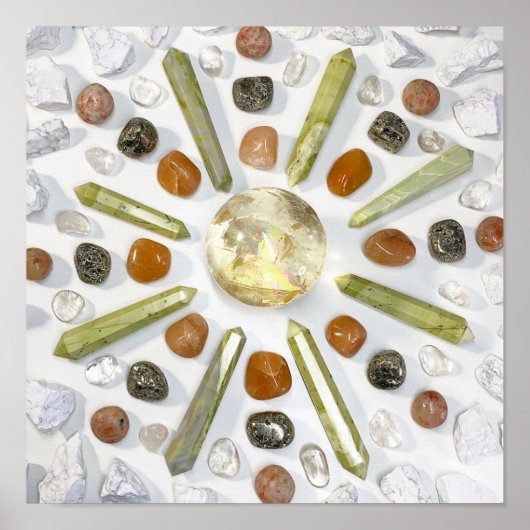 Einzigartige Geologie Gelber Orangenstein Kristall Poster (Vorne)