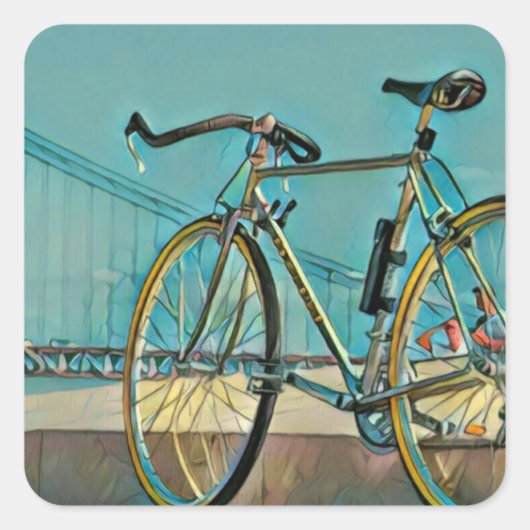 Einzigartige Geschenke für Biker Quadratischer Aufkleber (Vorderseite)