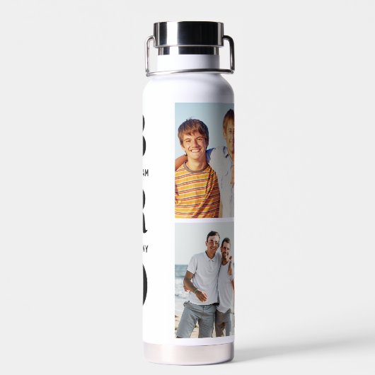Einzigartige Geschenke für Brüder 4 FotoCollage Trinkflasche (Rückseite)
