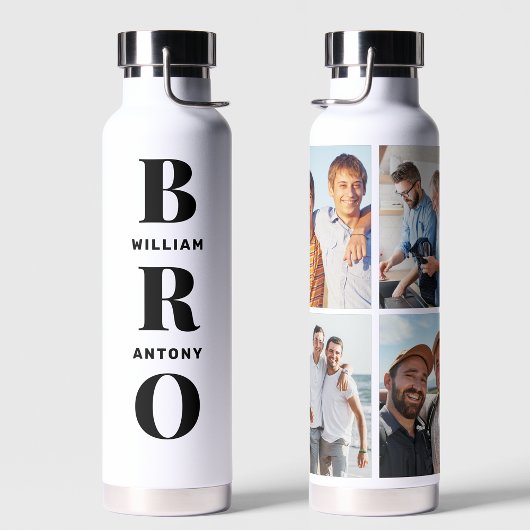 Einzigartige Geschenke für Brüder 4 FotoCollage Trinkflasche