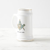 Einzigartige Geschenke für die Freimaurer | Gold M Bierglas (Vorderseite Links)