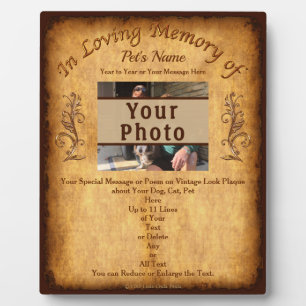 Einzigartige Geschenke für Haustiere Plaque, Foto, Fotoplatte
