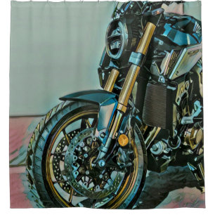 Einzigartige Geschenke für Motorradfahrer Duschvorhang