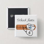 Einzigartige Geschenke für Schulkrankenschwestern Button (Vorne & Hinten)