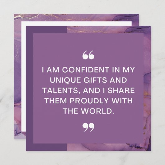 Einzigartige Geschenke Positive Affirmative Card (Vorne/Hinten)