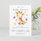 Einzigartige Giraffe Babydusche Einladung (Stehend Vorderseite)