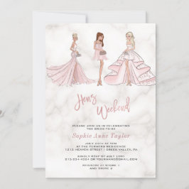Einzigartige Girls Rose Goldene Hügel Bachelorette Einladung