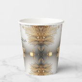 Einzigartige Gold Decorative Weihnachtspapiere Pappbecher (Rückseite)