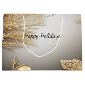 Einzigartige Gold Dekorative Weihnachtsgeschenke Große Geschenktüte (Vorderseite)