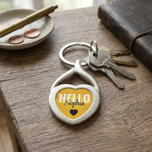 Einzigartige Gold-Herz-Geschenkidee Personalisie Schlüsselanhänger