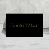 Einzigartige Gold Typografie Minimal Schwarz Beruf Visitenkarte