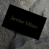Einzigartige Gold Typografie Minimal Schwarz Beruf Visitenkarte