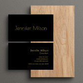 Einzigartige Gold Typografie Minimal Schwarz Beruf Visitenkarte