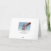Einzigartige Golden Gate Bridge, San Francisco Fot Dankeskarte (Rückseite)