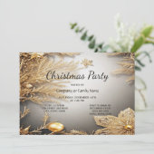 Einzigartige goldene Dekorationsweihnachtszeit - P Einladung (Stehend Vorderseite)