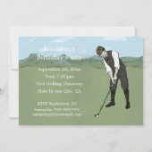 Einzigartige Golf Art Geburtstagsparty Einladung (Rückseite)