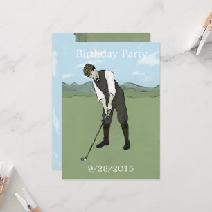 Einzigartige Golf Art Geburtstagsparty Einladung