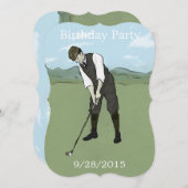 Einzigartige Golf-Kunst-Geburtstags-Party Einladung (Vorne/Hinten)
