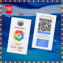 Einzigartige Google Review-Karte mit Logo und QR-C