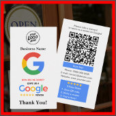 Einzigartige Google Review-Karte mit Logo und QR-C Visitenkarte