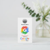 Einzigartige Google Review-Karte mit Logo und QR-C Visitenkarte (Stehend Vorderseite)