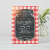 Einzigartige Graduierungspartei Rustikale Mason Ja Einladung (Stehend Vorderseite)