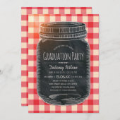 Einzigartige Graduierungspartei Rustikale Mason Ja Einladung (Vorne/Hinten)