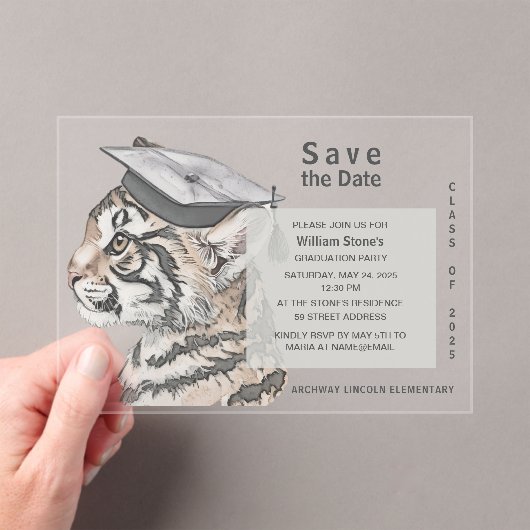 Einzigartige Graduierungspartei Save the Date Einl Acryleinladungen (Insitu (Handheld))