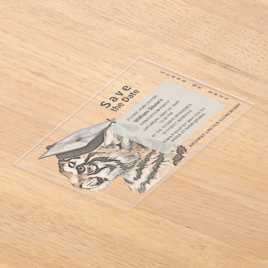 Einzigartige Graduierungspartei Save the Date Einl Acryleinladungen (Ablage )