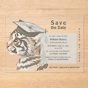 Einzigartige Graduierungspartei Save the Date Einl Acryleinladungen