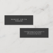 Einzigartige graue, beratende Skinny-Visitenkarte Mini Visitenkarte (Vorne/Hinten)