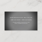 Einzigartige Graue Chic Monogram Business Card Visitenkarte (Rückseite)