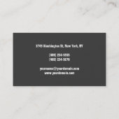 Einzigartige, graue, fette Textkarte Visitenkarte (Rückseite)