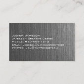 Einzigartige graue, moderne Berufliche Visitenkart Visitenkarte (Rückseite)