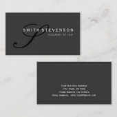 Einzigartige, graue schwarze Monogramm-Standard-Vi Visitenkarte (Vorne/Hinten)