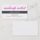 Einzigartige Graurosa White Makeup Artist Business Visitenkarte (Vorne/Hinten)